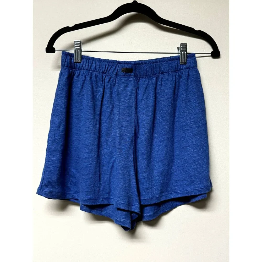NWT - LUNYA 100% Linen Knit Henley Pajama Short Set, Blue, Sz XS - Picture 5 of 11